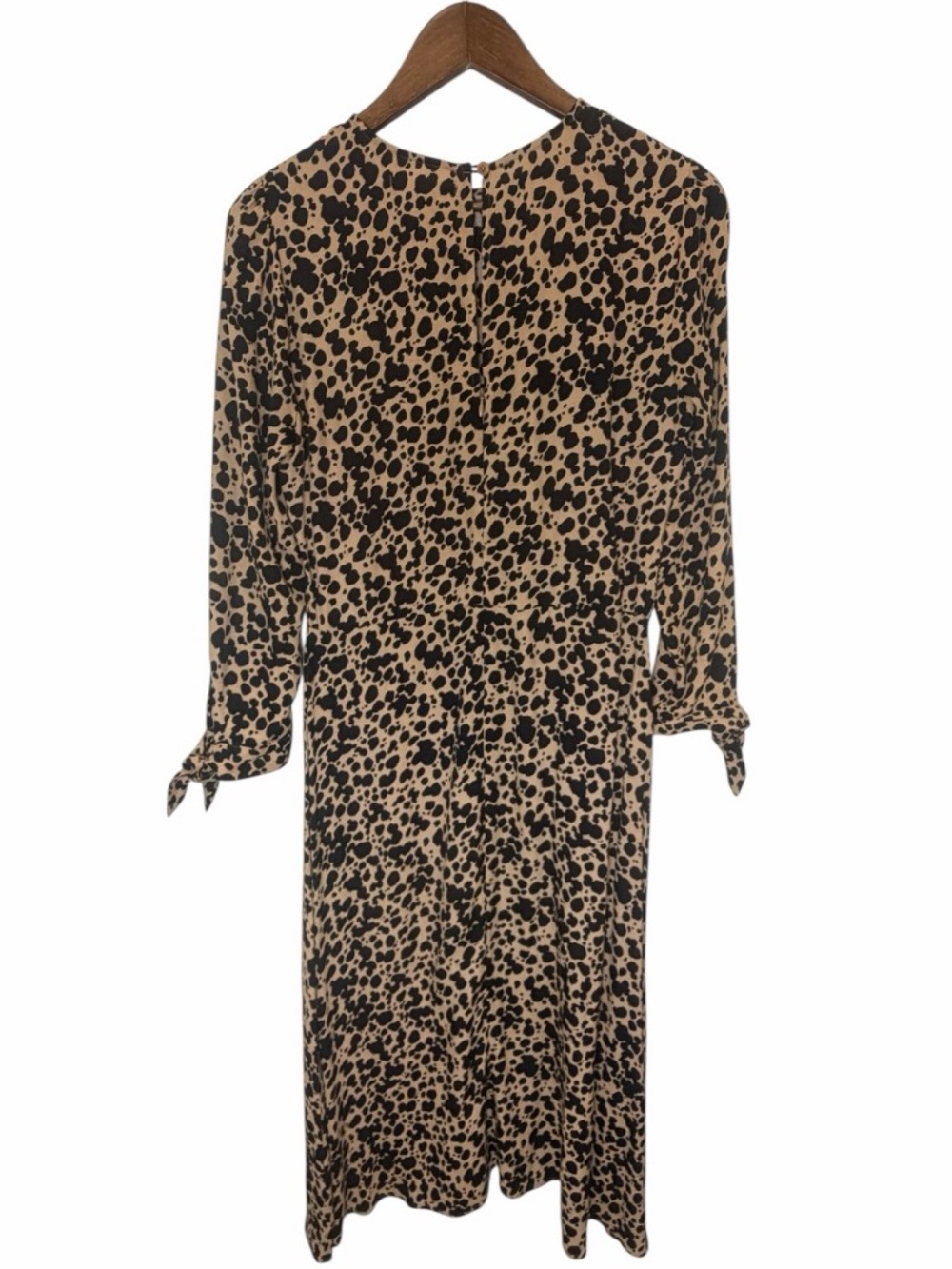 Reformation Leopard Print Midi Dress Size 8 Tan Black Long Sleeve Animal Print - Picture 2 of 7